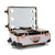 Impressions Vanity SLAYCASE® XLS VANITY TRAVEL TRAIN CASE WITH STAND IN WHITE & ROSE GOLD STUDDED